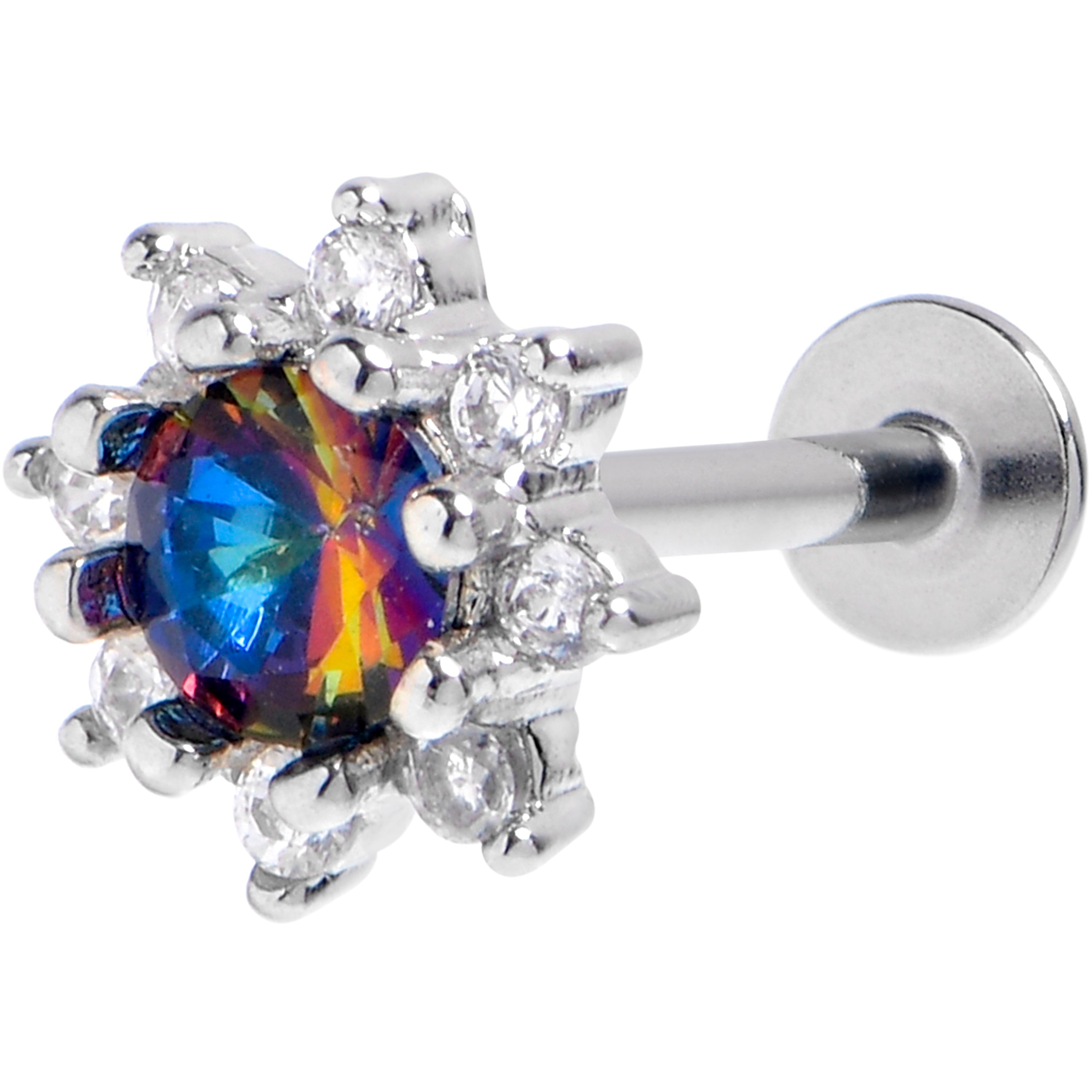 16G 5/16 Vitrail Clear Gem Baroque Sun Labret Monroe Tragus