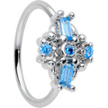 20G 5/16 Blue Gem Opulent Cross Nose Hoop