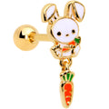 16G 1/4 Gold Hue Cutie Easter Bunny Dangle Cartilage Tragus Earring