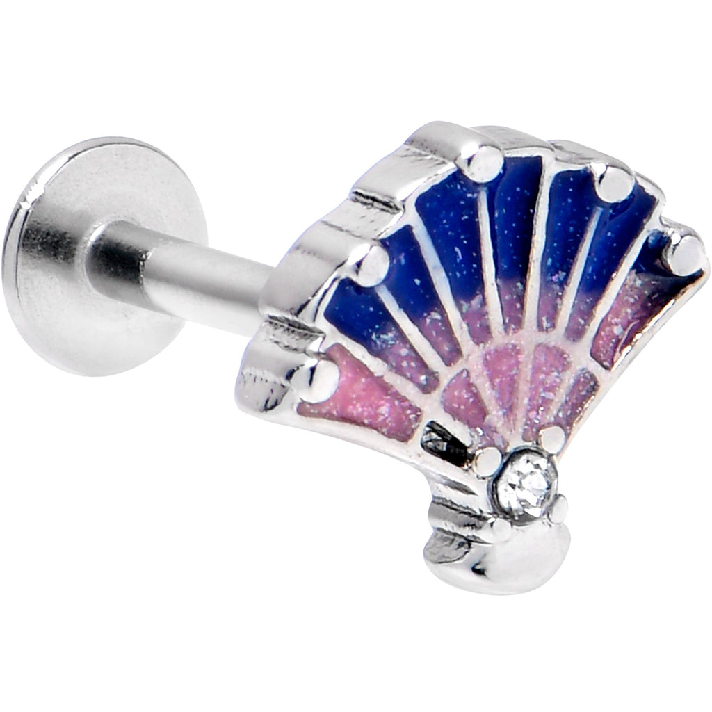 16G 5/16 Clear CZ Gem Mesmerizing Ocean Sea Shell Magic Labret Tragus