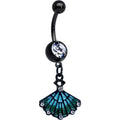 Clear Gem Black Serenity Ocean Magic Sea Shell Dangle Belly Ring