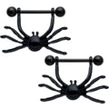 14G 9/16 Black Leggy Spiders Nipple Shield Set