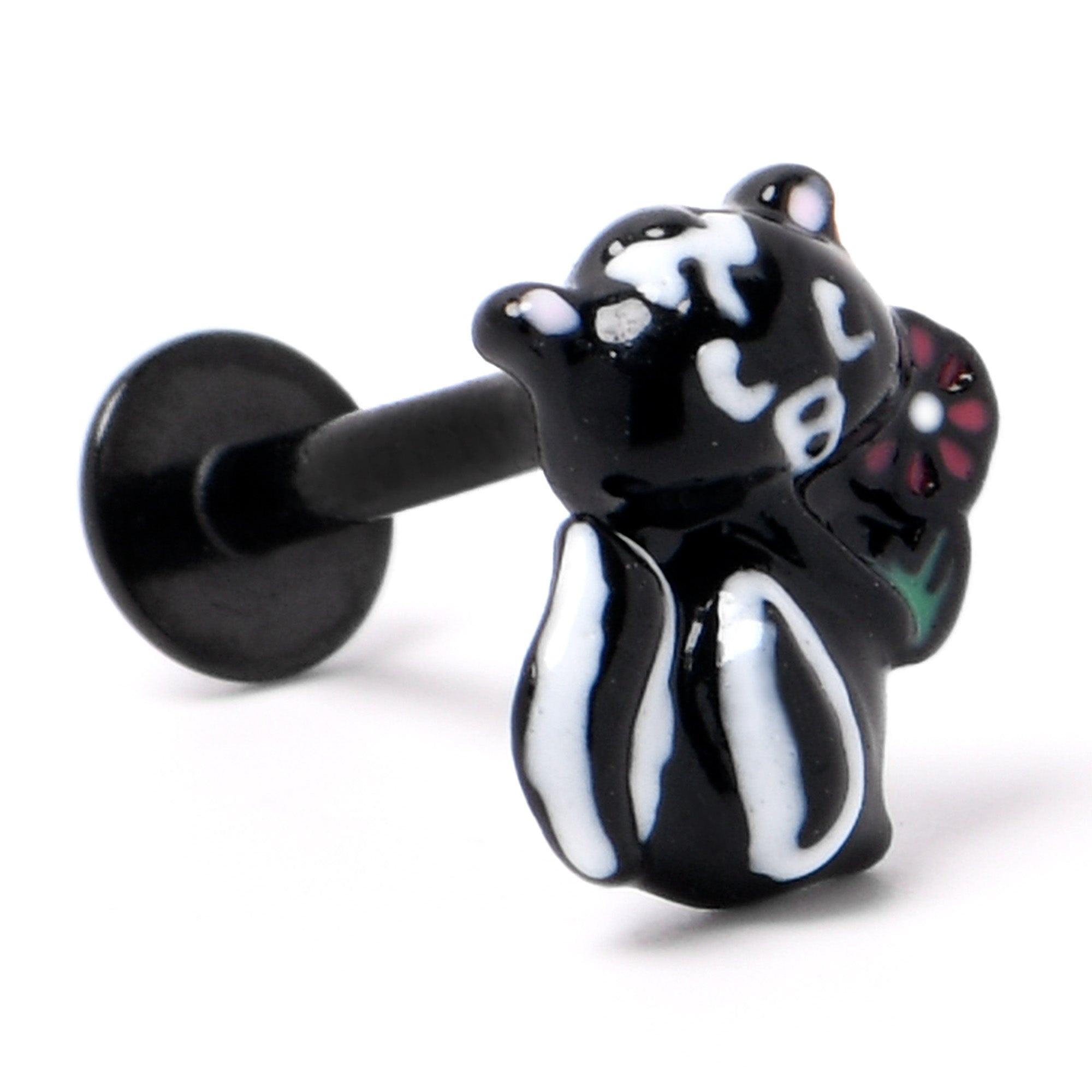 16G 5/16 Black Funky Skunk Labret Monroe Tragus