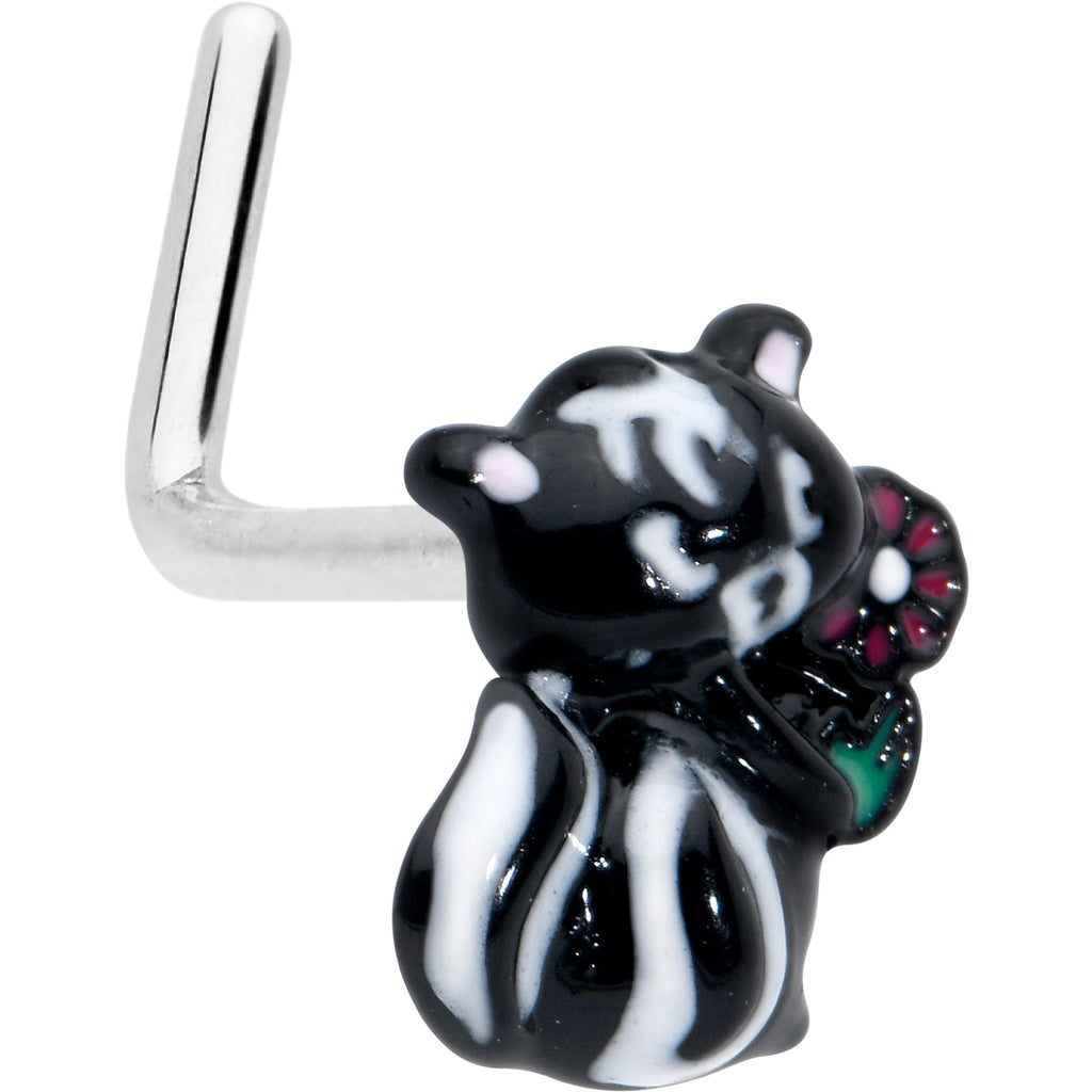 20G 7mm Funky Skunk L Shape Nose Ring