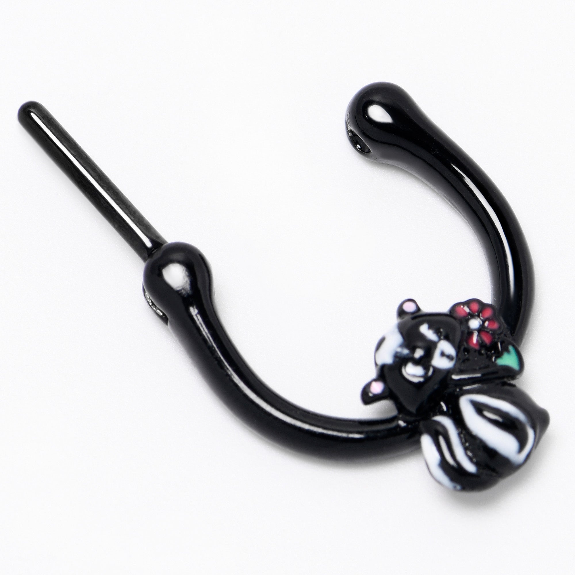 16G 5/16 Black Funky Skunk Cartilage Clicker