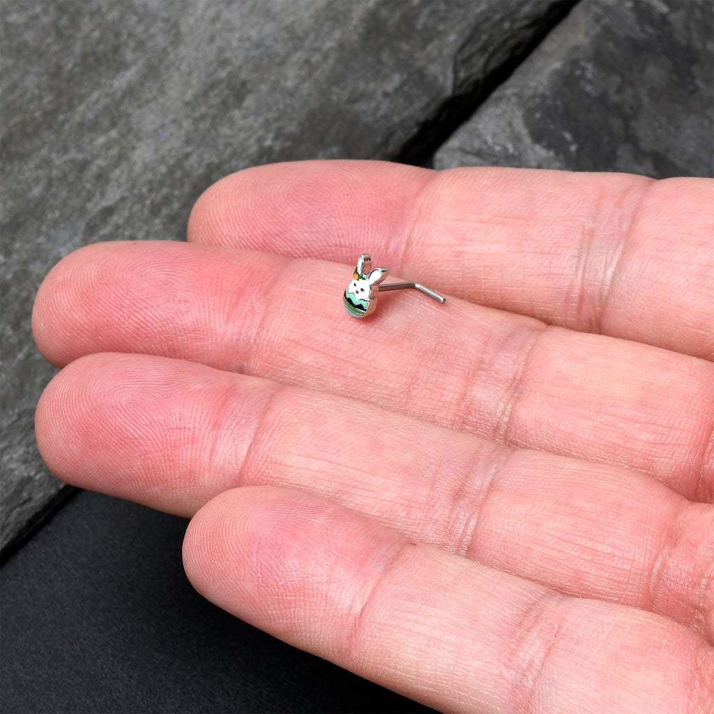 20G 7mm Easter Egg Bunny L Shape Nose Ring