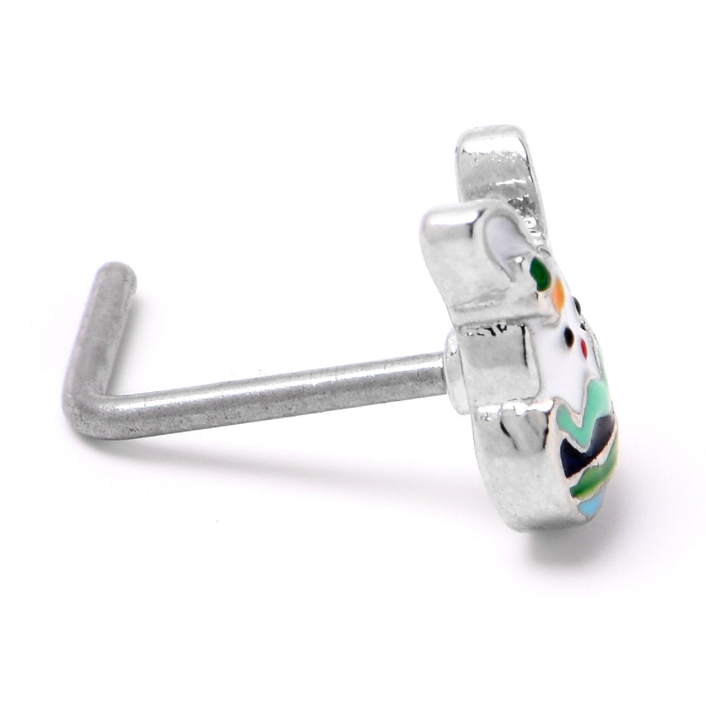 20G 7mm Easter Egg Bunny L Shape Nose Ring