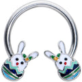 16G 3/8 Easter Egg Bunny Horseshoe Circular Barbell