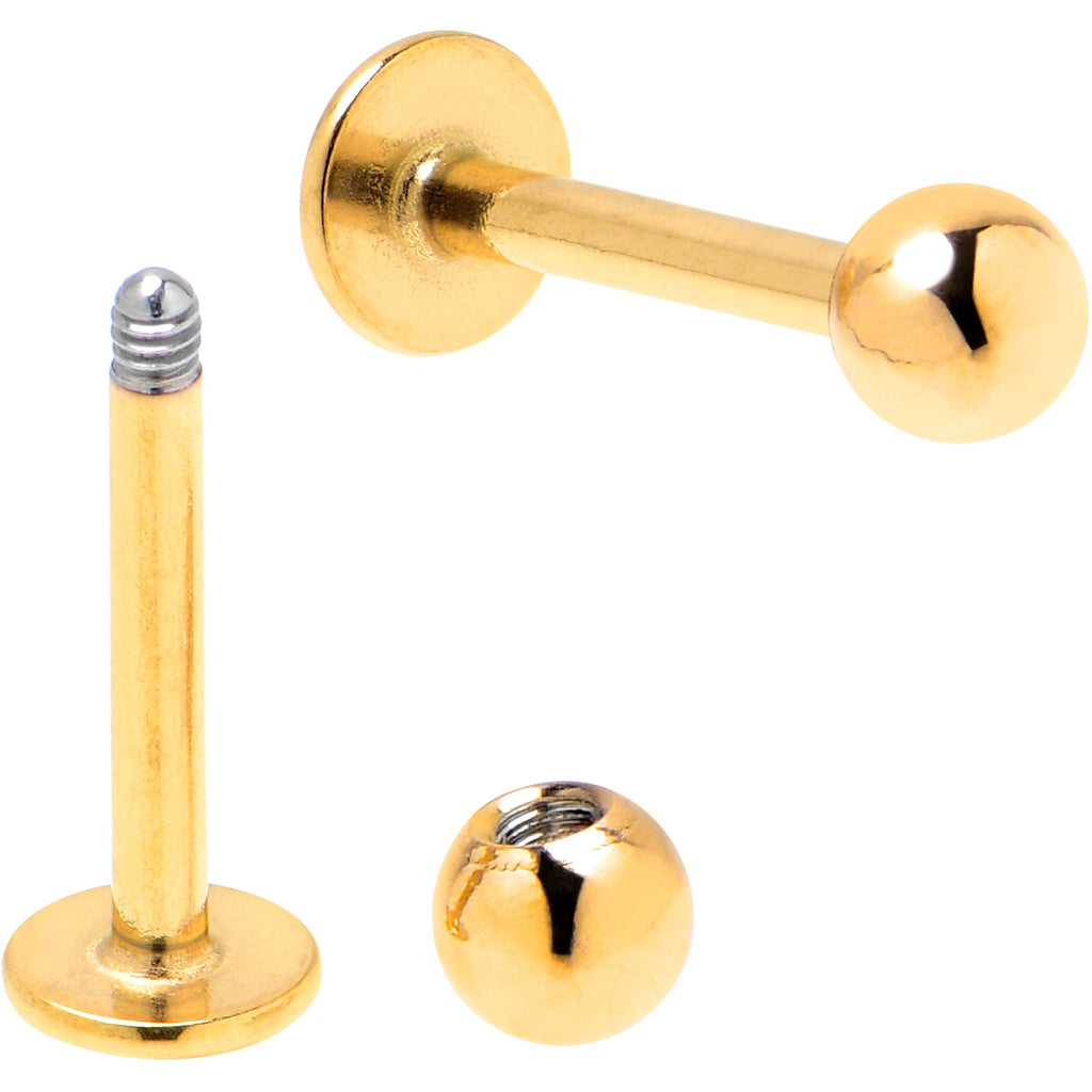 16G 5/16 Clear Gem Gold Tone Bee Honeycomb Black Labret Set of 4
