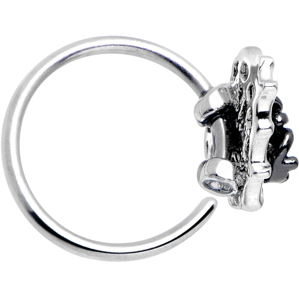 20G 5/16 Clear CZ Gem Heart of Spider Nose Hoop