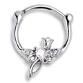16G 3/8 Clear Gem Bold Dragonfly Cartilage Clicker