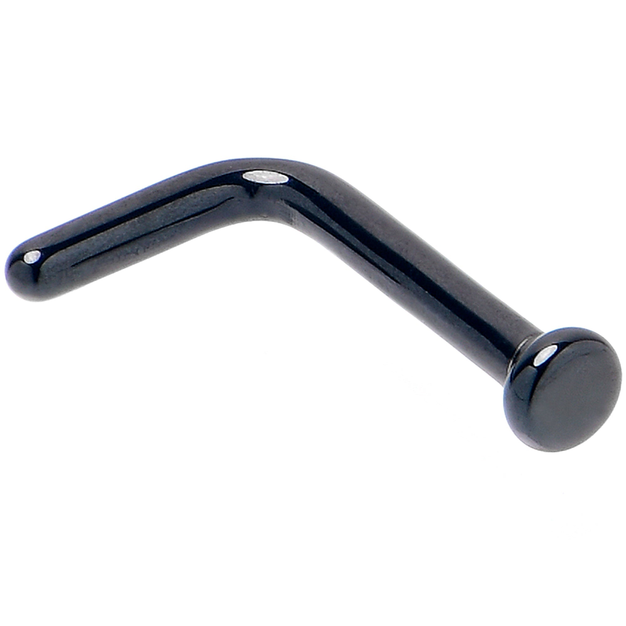 18G 1/4 Black ASTM F-136 Implant Grade Titanium 2mm Disc End L Shape Nose Ring