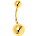 Gold Tone ASTM F-136 Implant Grade Titanium Internally Threaded Belly Ring