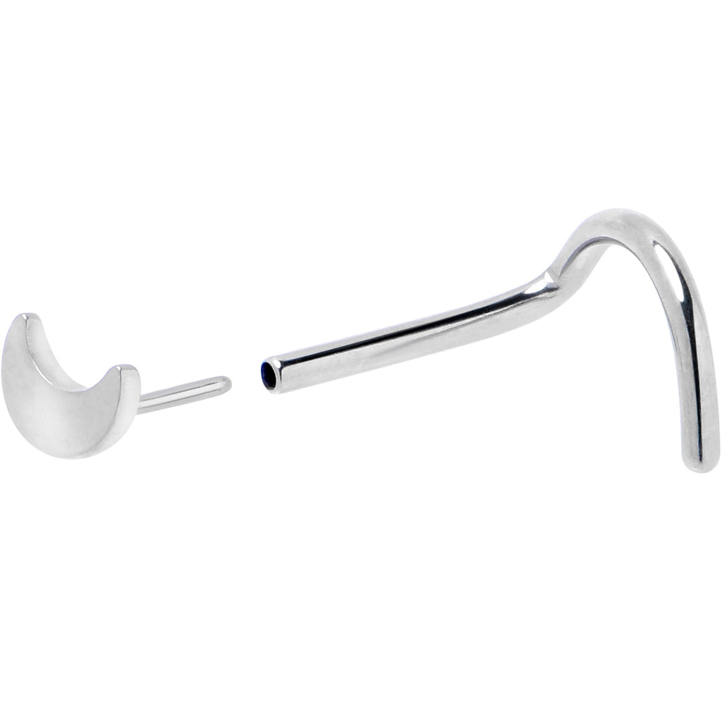 20G 1/4 ASTM F-136 Implant Grade Titanium Moon Threadless Left Side Nose Screw