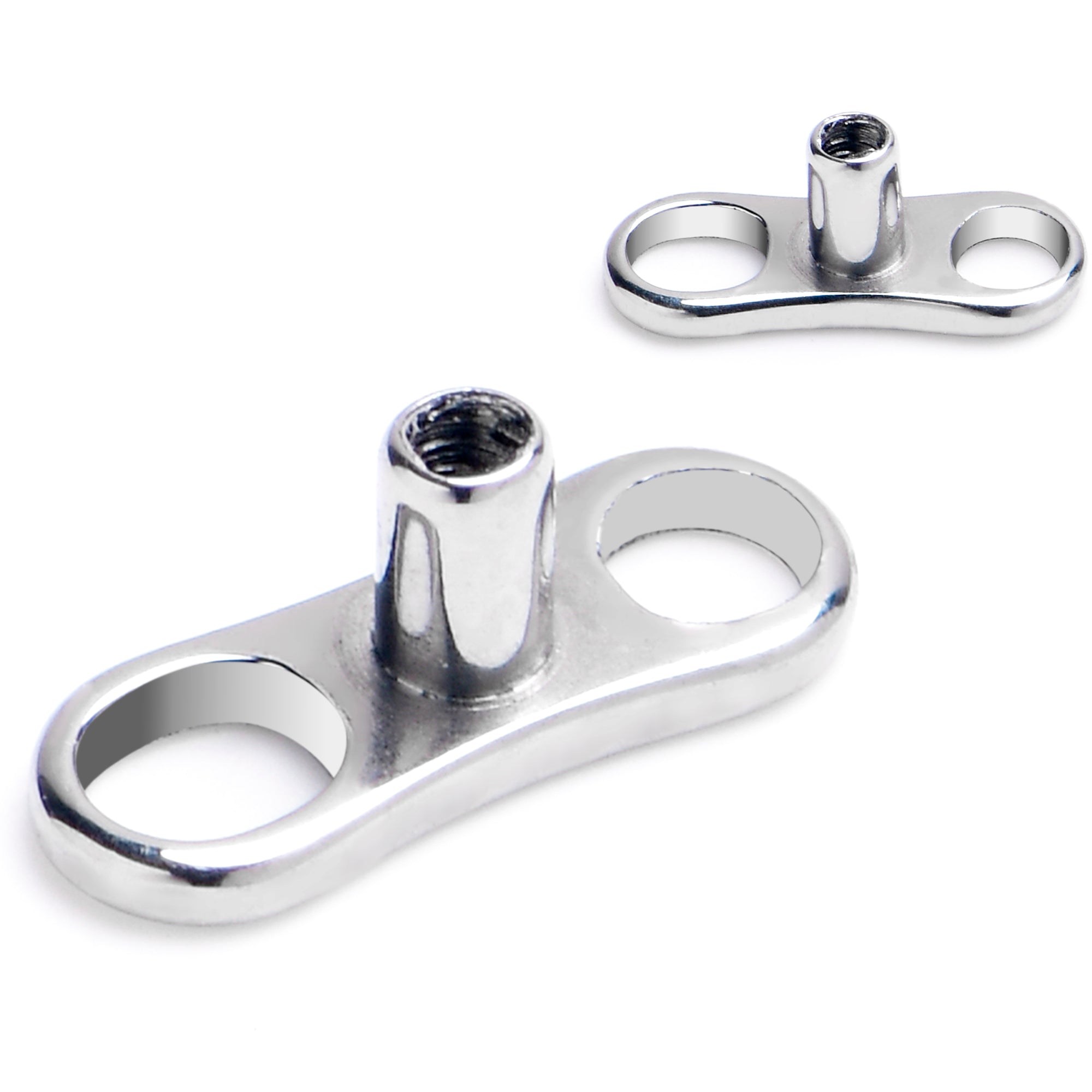 16G 2mm Rise Center Post Implant Grade Titanium Dermal Anchor Base