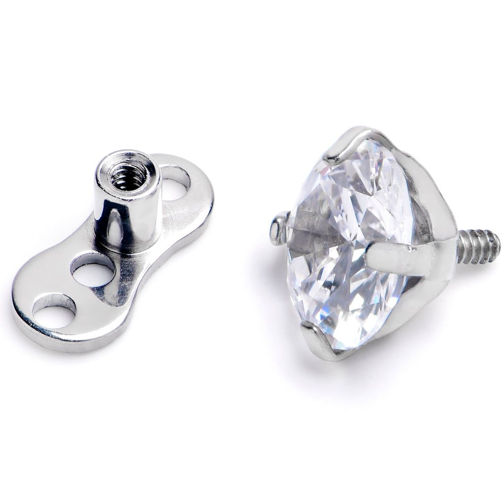 16G 5mm CZ Top 3 Hole Dermal Implant Grade Titanium Anchor Base