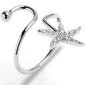 Midi Ring Clear Gem Starfish Twister Toe Ring