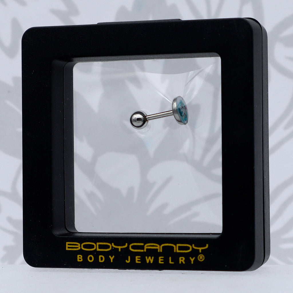 16G 1/4 Loving Blue Whales Cartilage Tragus Stud