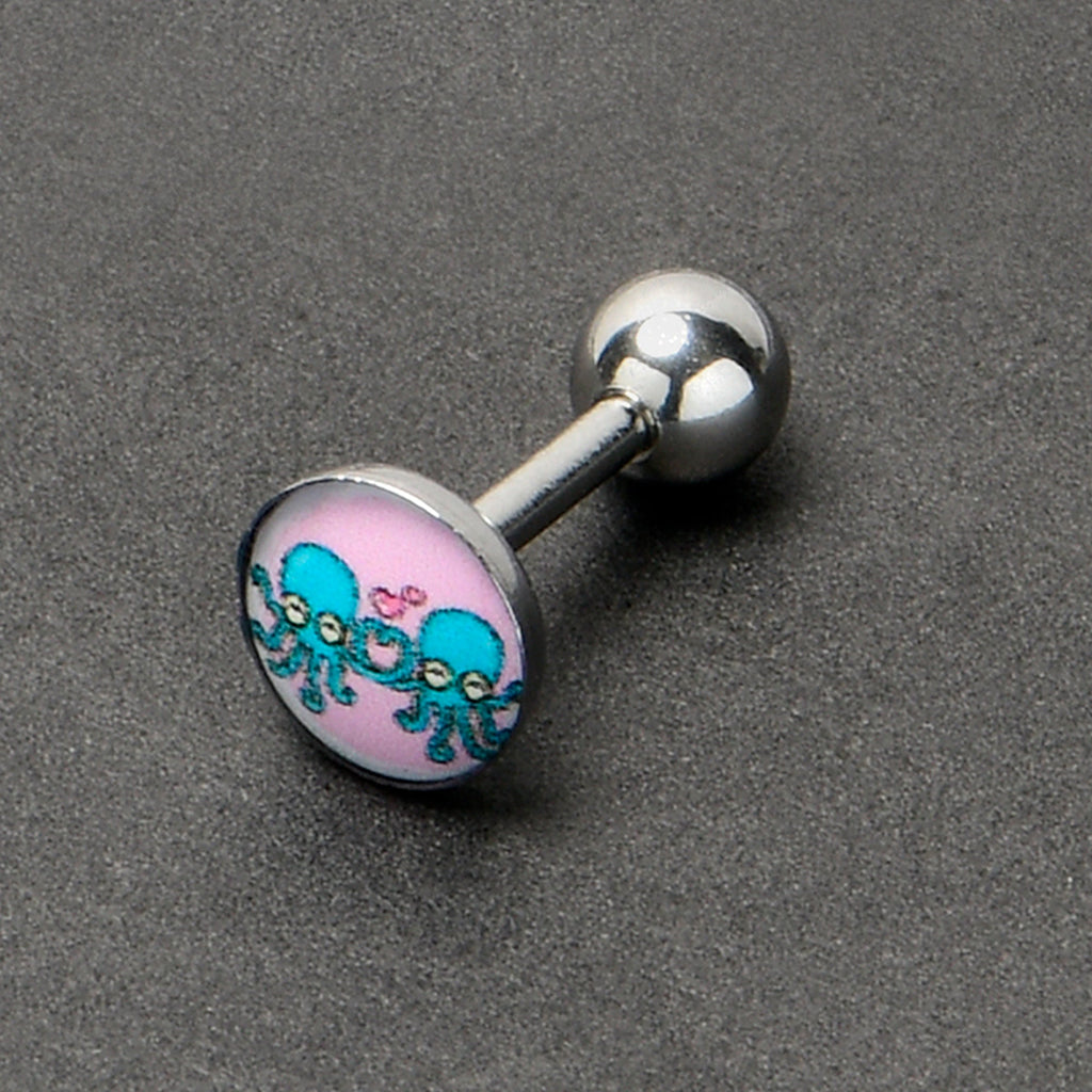 16G 1/4 Loving Octopus Duo Cartilage Tragus Earring