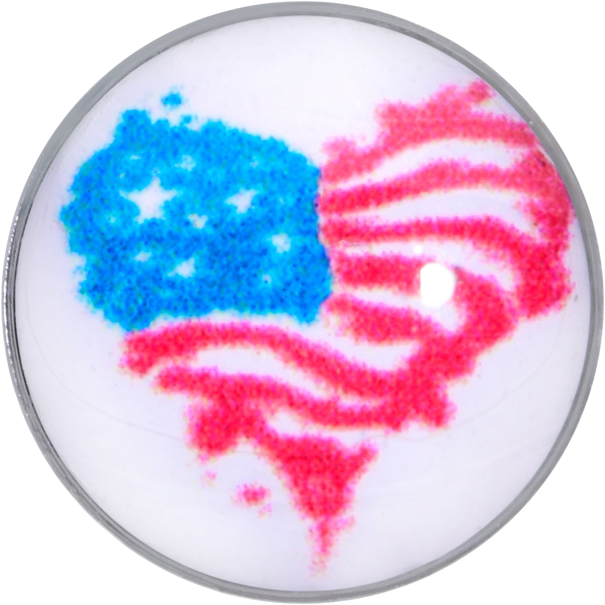 16G 1/4 Heart Flag Patriotic Cartilage Tragus Earring