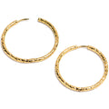Gold PVD Steel Post Impressions 30mm Hoop Earrings