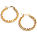 Gold PVD Steel Post Chain Link 23mm Hoop Earrings
