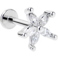 16G 5/16 Clear CZ Gem Flower Fantastic Internally Threaded Labret