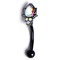 16G 5/16 Aurora Gem Black Dream Drop Curved Eyebrow Ring