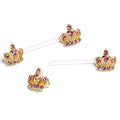 14G 9/16 Pink Gem Bioplast Epic Crown Barbell Nipple Ring Set