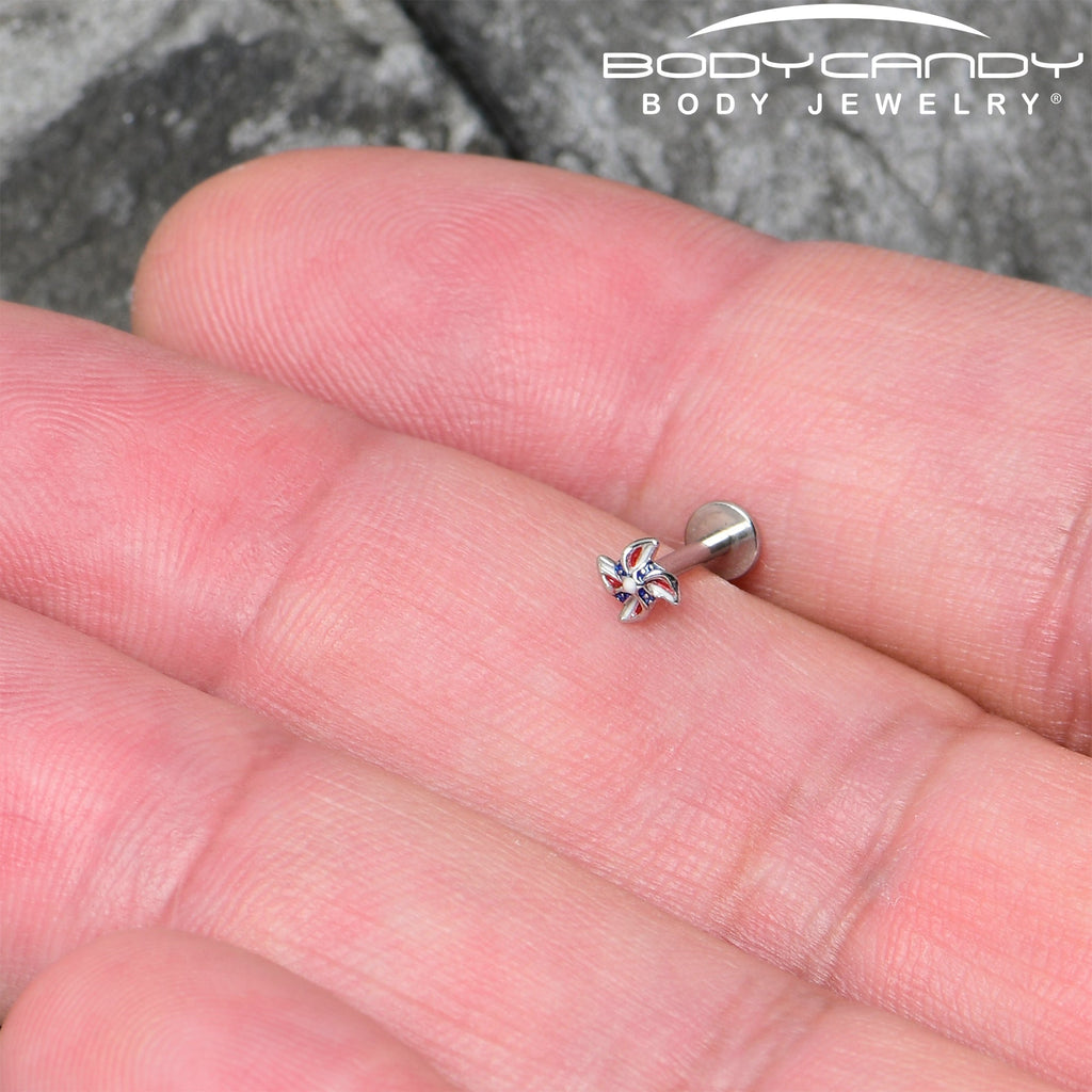 16G 5/16 Patriotic Pinwheel Labret Monroe Tragus