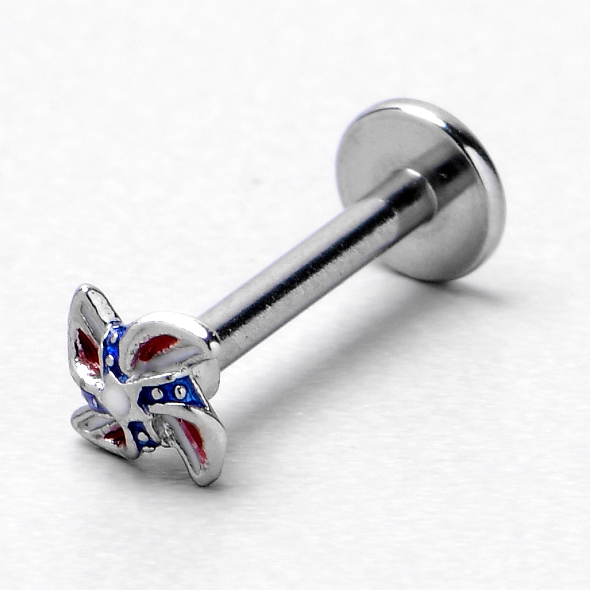 16G 5/16 Patriotic Pinwheel Labret Monroe Tragus