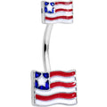 Patriotic Flag Double Mount Belly Ring