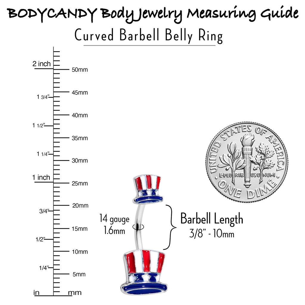 Patriotic Uncle Sam Top Hat Double Mount Belly Ring
