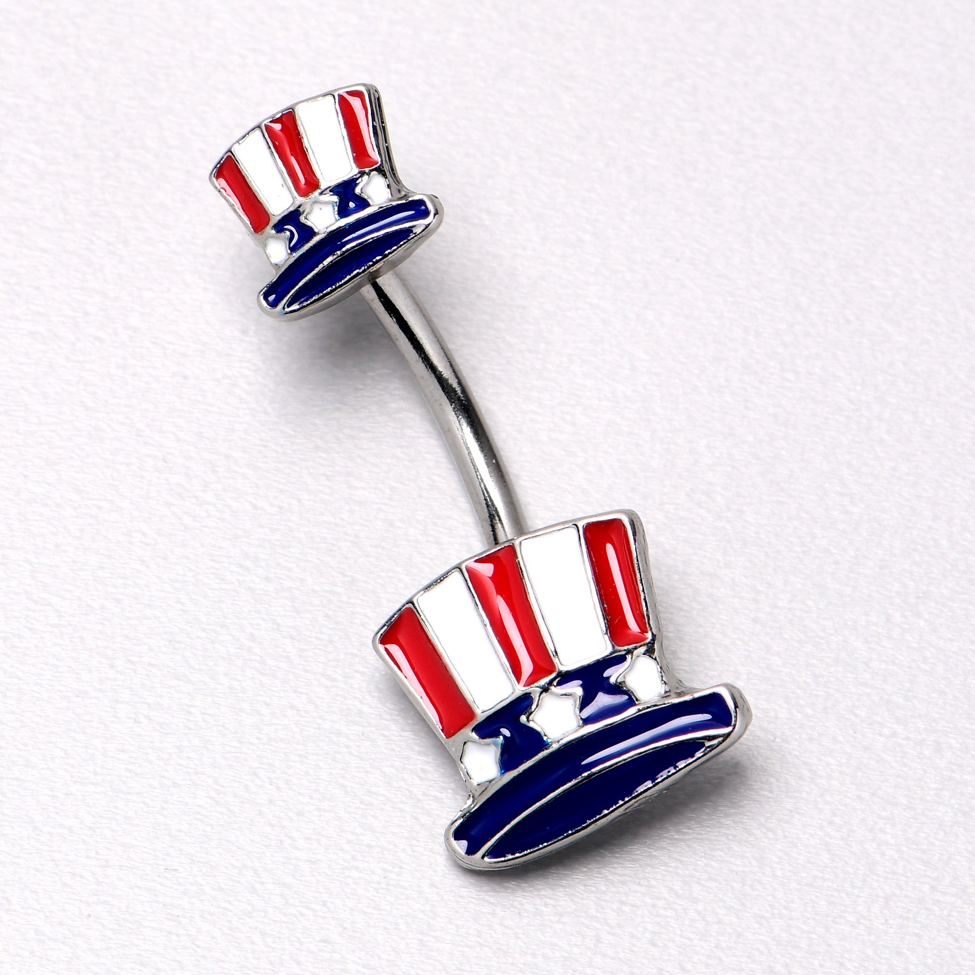 Patriotic Uncle Sam Top Hat Double Mount Belly Ring