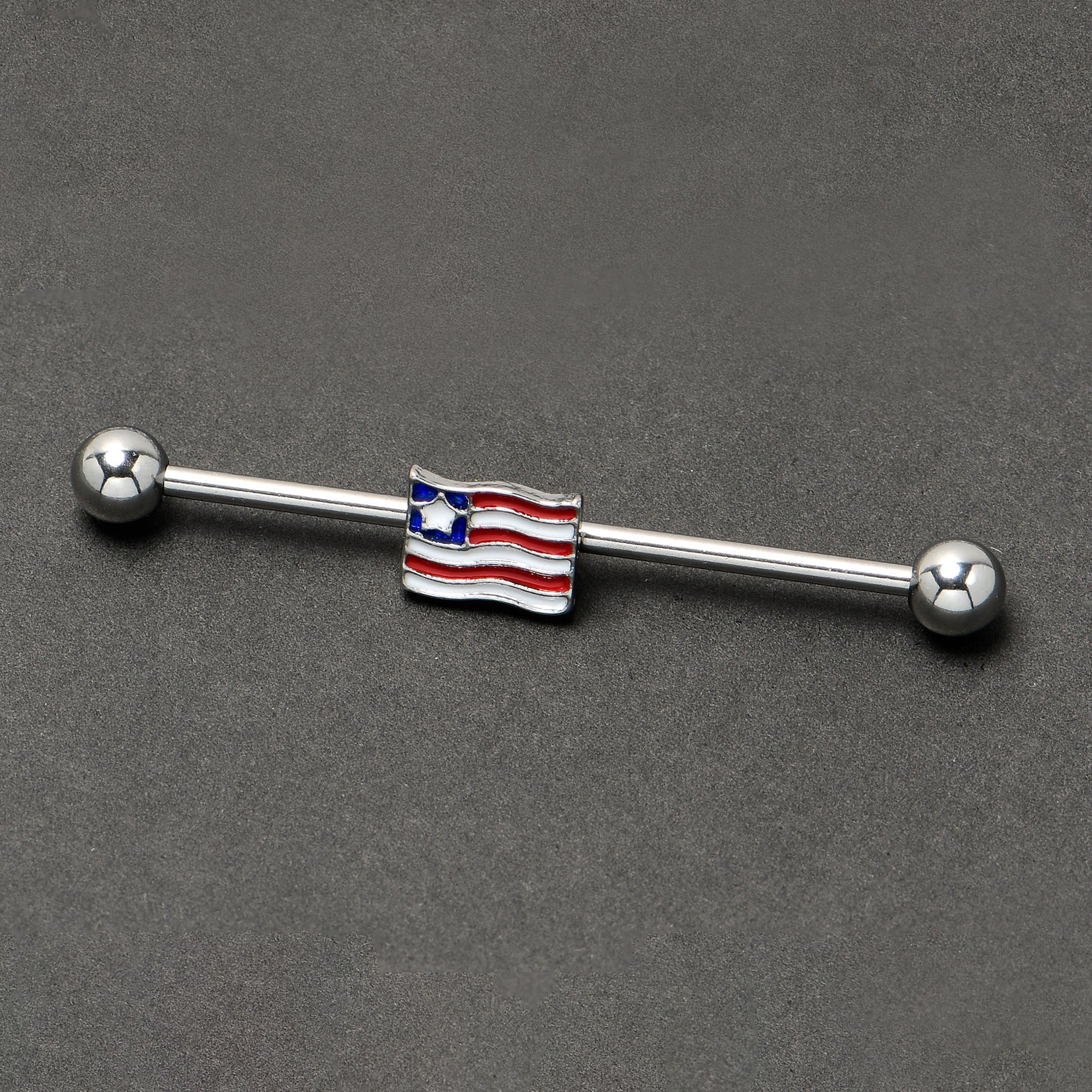 14G Patriotic Flag Industrial Barbell 38mm