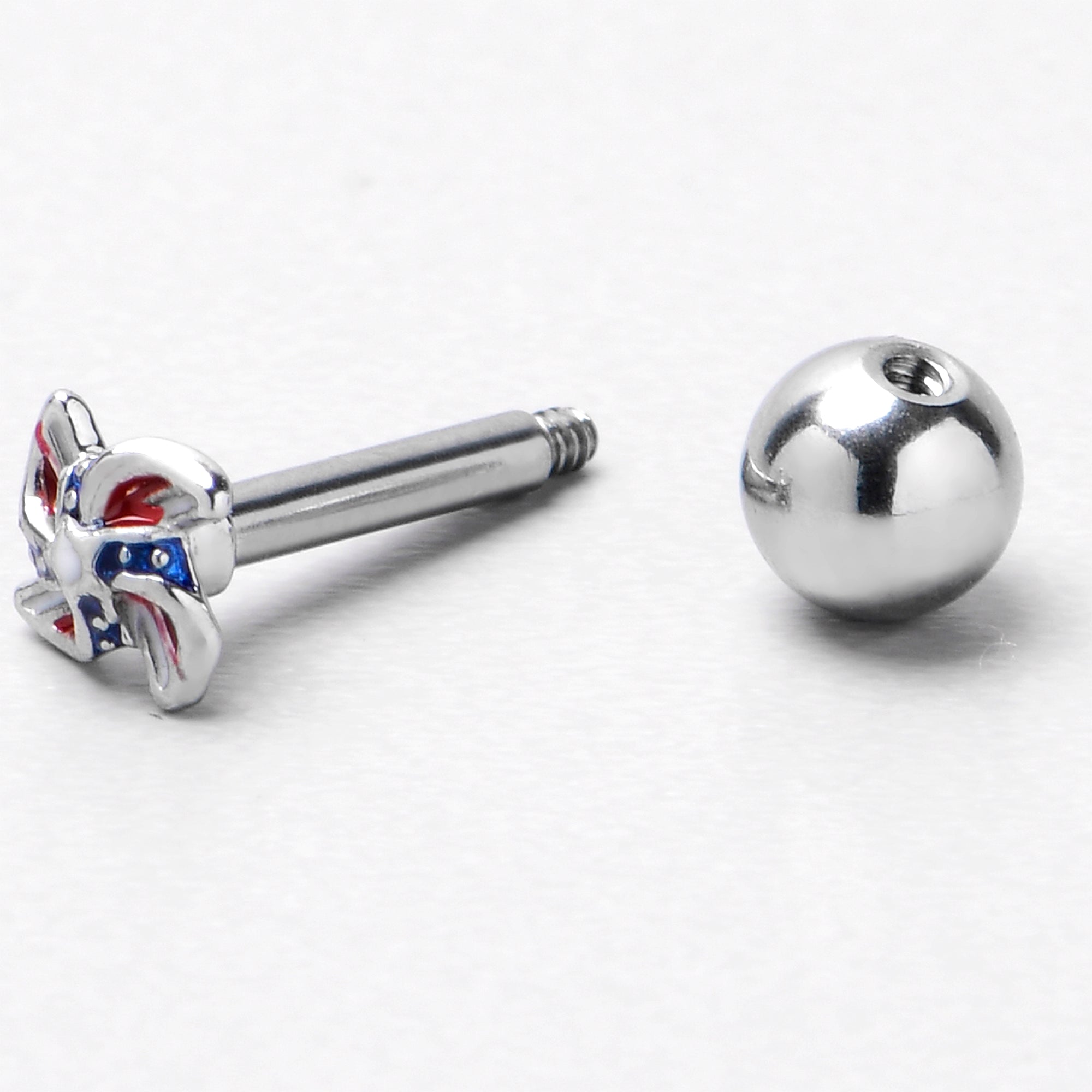 16G 1/4 Patriotic Pinwheel Cartilage Tragus Earring