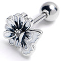 16G 1/4 Clear Gem Butterfly Blossom White Cartilage Tragus Earring