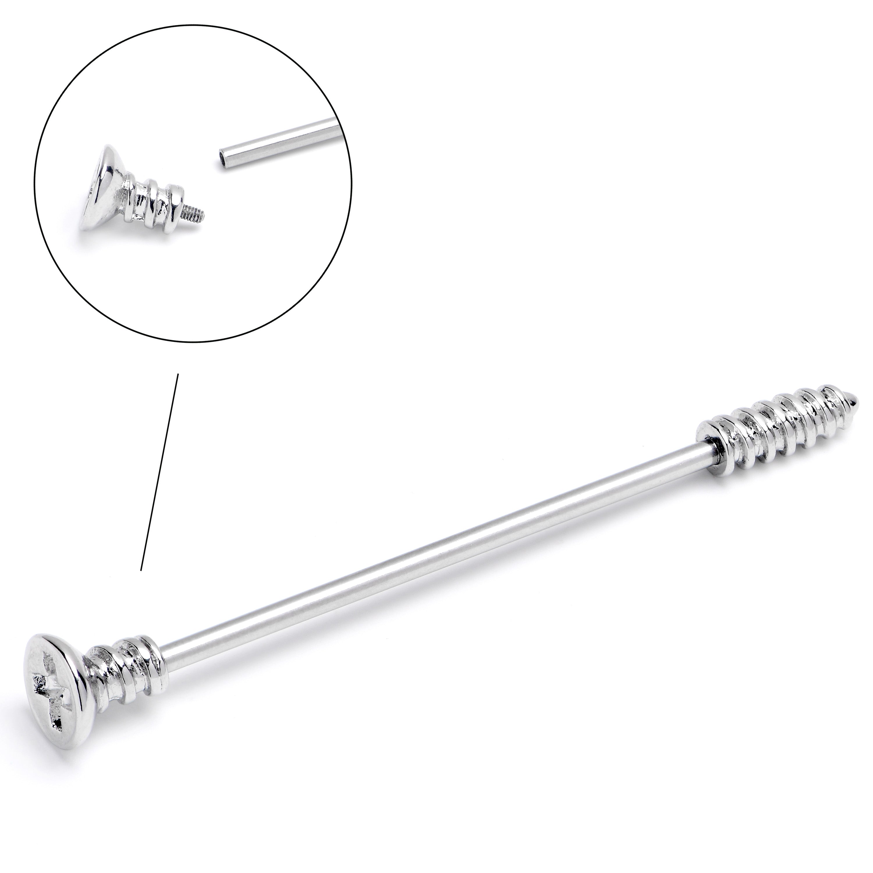 14G Internally Threaded Optical Illusion Industrial Barbell 38mm