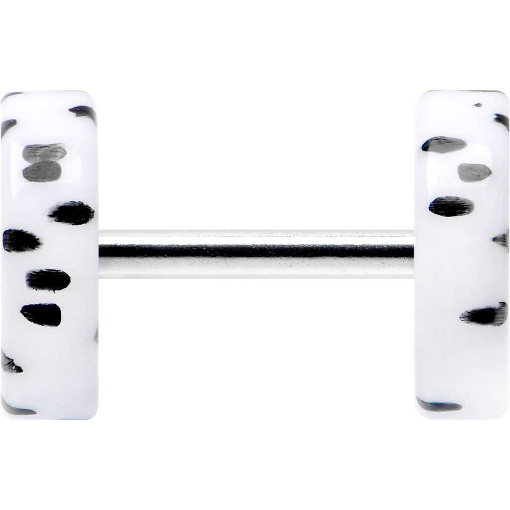 16G White Acrylic Polka Dots Black Cheater Plug Set