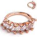 18G 5/16 Rose Gold Toned Princess Cubic Zirconia Bendable Hoop