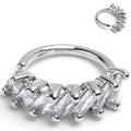 18G 5/16 Princess Cubic Zirconia Bendable Hoop