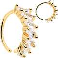 20G 5/16 Gold Toned Princess Cubic Zirconia Bendable Hoop