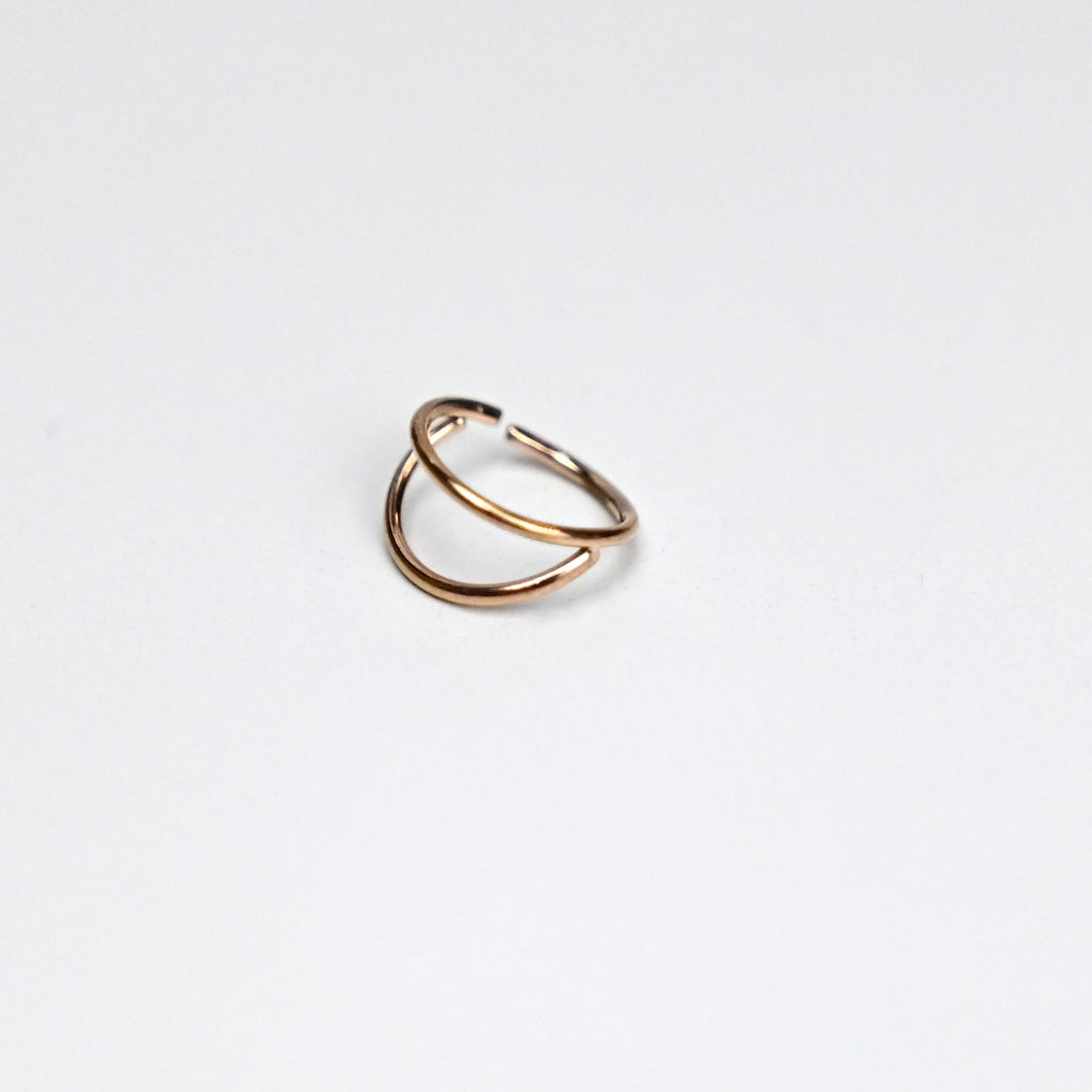 20G 5/16 Rose Gold Tone Double Nose Hoop
