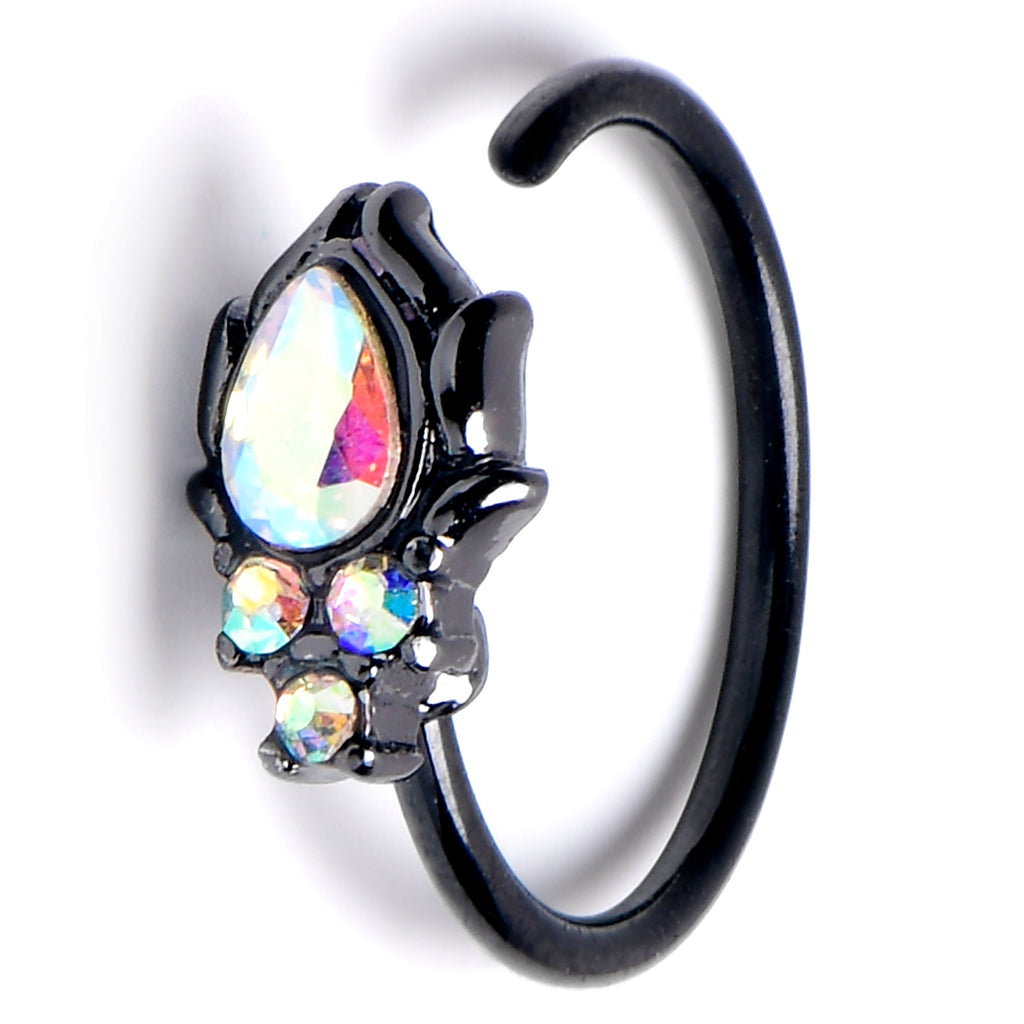 20G 5/16 Aurora Gem Black Dream Drop Nose Hoop