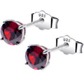5mm CZ 925 Sterling Silver January Birthstone Stud Earrings