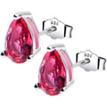5mm CZ  Pear 925 Sterling Silver July Birthstone Stud Earrings