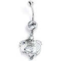 Clear Gem Heart of Dragon Dangle Belly Ring