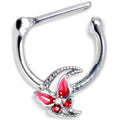 16G 5/16 Aurora Gem Butterfly Pink Beauty Cartilage Clicker
