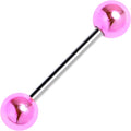 Style Metal Pink Acrylic End Barbell Tongue Ring