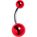 Style Metal Red Acrylic End Belly Ring